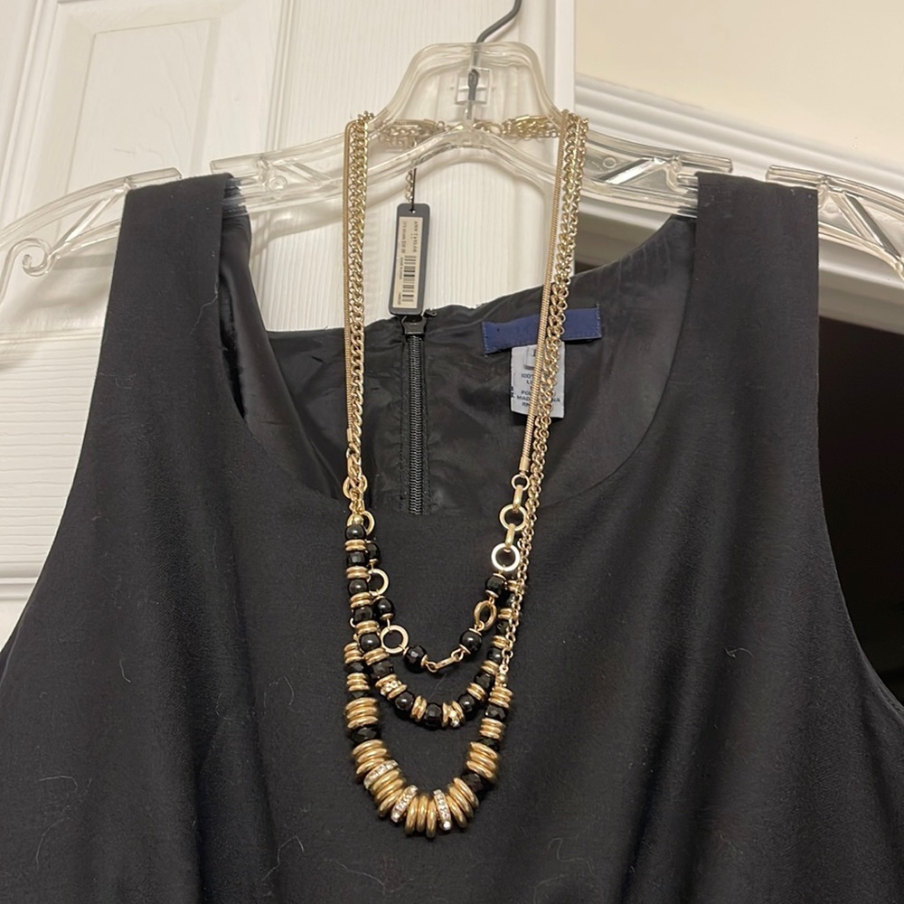 Ann Taylor black gold necklace.